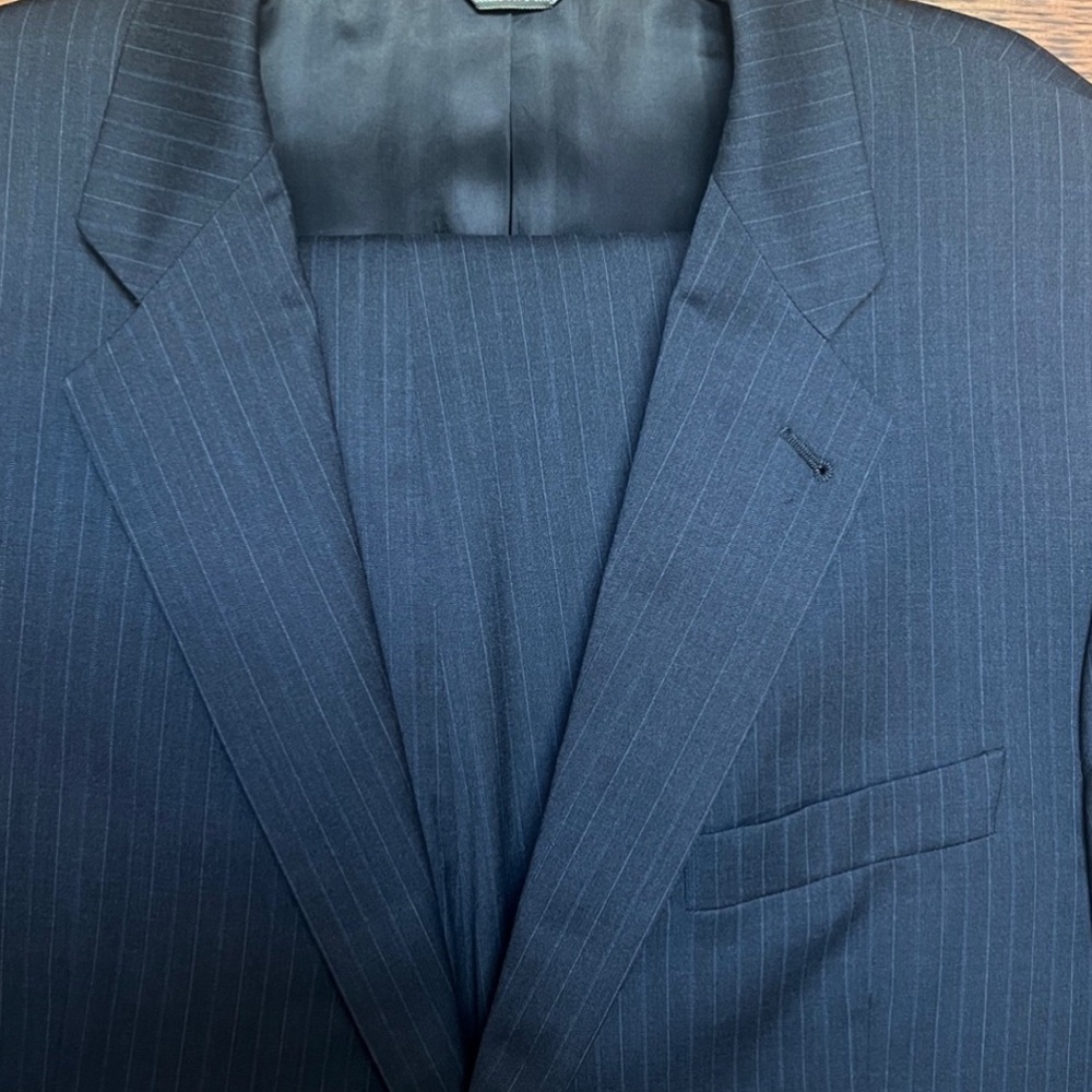 LORO PIANA for Zanella Italian Navy Pinstripe Suit 100% Wool Suit Size 44